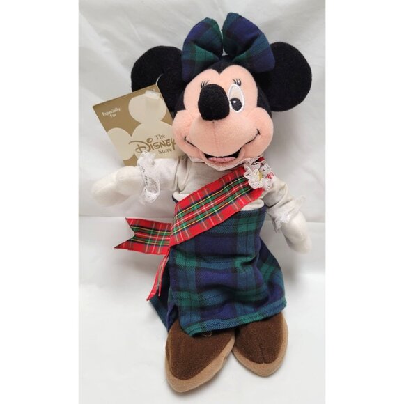 Vintage Disney Store Highland Minnie Mouse 9" Beanbag Plush Doll Tag NOS - Lot B - Picture 2 of 10